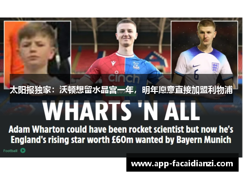 太阳报独家:沃顿想留水晶宫一年,明年愿意直接加盟利物浦 太阳报独家:沃顿想留水晶宫一年,明年愿意直接加盟利物浦